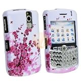 Red Spring Blossom Flowers with Yellow Bees Snap on Hard Skin Faceplate Cover Case for Blackberry Curve 8300 8310 8330