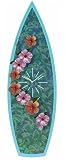 Infinity Instruments Tropical Flowers Surfboard Wall Clock