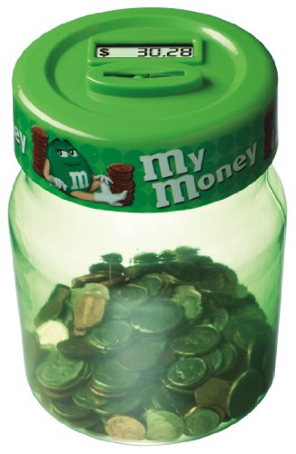 Perfect Solutions M & M Digital Coin Counting Money Jar, Green