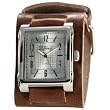 Nemesis #BIN053S Men's Signature Collection Wide Leather Cuff Band Watch