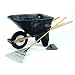 Rubbermaid Commercial HDPE Wheelbarrow, Black, 200 lbs Load Capacity, 27-1/2" Height, 60" Length x 27" Width