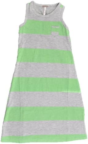 Poof Girl Little Girls Stripe Printed Long Dress (5/6, Green)
