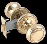 2 3/4 inch Roped Privacy Set - Bright Solid Brass