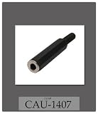 1/4 FEMALE STEREO PLASTIC INLINE JACK BLACK W/STR