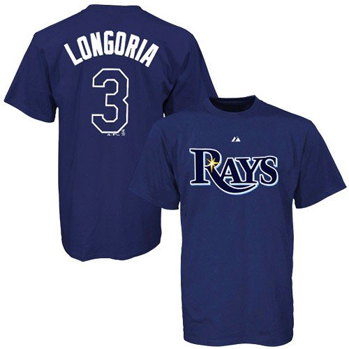 Evan Longoria Rays Adult Player T-Shirt (XL)