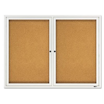 Quartet Enclosed Cork Outdoor Bulletin Board, 4 x 3 Feet, Aluminum Frame (2124)