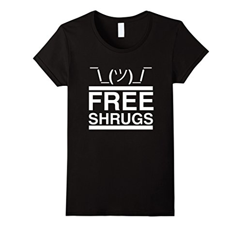 Free Shrugs T-shirt | Free Hugs Shirt | Funny T-shirt  - Female Medium - Black