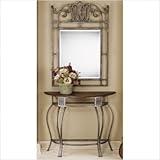 IMAGE OF Hillsdale Montello Steel and Cherry Console , Sofa Table and Mirror Set