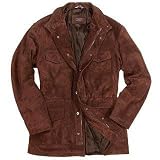 Forzieri Men's Brown Four Pocket Italian Suede Leather Jacket