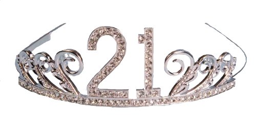 Forum Novelties Rhinestone Encrusted 21st Happy Birthday Tiara with Keepsake Box