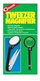 Coghlans Tweezers With Magnifier Stainless Steel Micro-Burr Fine Points For Exceptional Grip
