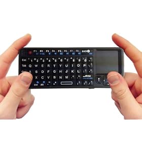 Rii Mini Wireless Keyboard (Built-in TouchPad Laser Pointer) - Black by 