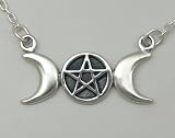 Triple Goddess Pentacle Necklace in Sterling Silver [Jewelry]
