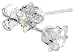 Sterling Silver 4 mm (0.40 Carat Size each) Square Invisible Cut Cubic Zirconia Stud Earrings