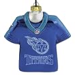 Tennessee Titans 4.5" Light-Up Glass Laser Jersey Holiday Tree Ornament Set of 2 - NFL Football