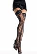 Rose Lace Thigh High Nylon Stocking With Lace Top