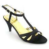 Platino "Salsa" Ladies Satin Sandal - Black