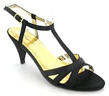 Platino Salsa Ladies Satin Sandal - Black
