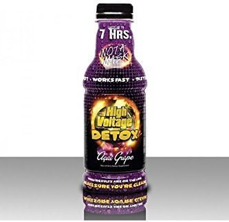 Bundle - High Voltage Detox Drink Acai Grape 16 Oz + High Voltage Detox Saliva-cleanse Mouthwash with Free I'm Baked Bro &amp; Doob Tubes Sticker by High Voltage Detox