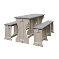 Resin Picnic Table and Bench Set - Dark Gray /Gray