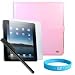 Pink Melrose Leather Case + Anti- Glare Screen Protector + Black Stylus + Wisdom* Courage Wristband