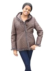 Apparel: Bergama Taffeta Jacket with detachable Sheared Mink Lining - XS - Brown