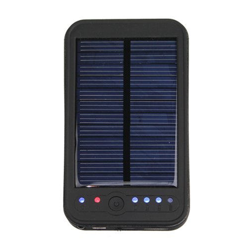 Brand New Solar Power Dual USB External Battery Pack and Charger with Flashlight for Iphone 4/4s/3gs, Ipad, Ipad 2, the New Ipad (Ipad 3), Ipod (Require Your Own Cable for Apple); Android Smartphones: (Samsung Galaxy S2/galaxy Nexus/galaxy Note, HTC Sensation One X, Nokia N9 Lumia 900 800); Mp3/mp4/mp5 Players and More USB Powered Mobile Devices , Tablets - Low Price , Black , 5000mah