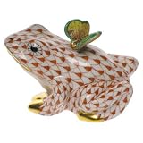 Herend Guild Frog and Butterfly - Rust, Membership Required