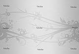 IMAGE OF Wallmonkeys Peel and Stick Wall Graphic - Silver Ornament on Brushed Silver Plate - 48