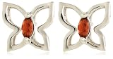 Sterling Silver Garnet Butterfly Earrings