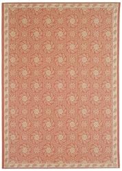 3'9" x 5'11" Rectangular Oscar Isberian Rugs Area Rug Cherry/Blossom Color Machine Made Belgium "Martha Stewart Collection" Pinwheel Design