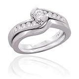 Sterling Silver 1 ct. Diamond Engagement Set