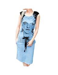 General Print Polyester Sleeveless Lace Portrait Neck Scoop Neck Knee Length  Dress