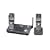 Panasonic Refurb KXTG6702B 5.8 GHZ 2-Line Cordless Phone, 2 Handset ,Digital Answering Device, Caller ID, Black