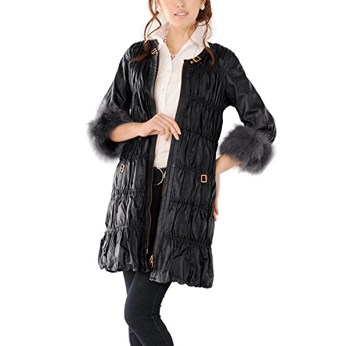 ゴート レザー コート フォックス トリミング シャーリング 八分袖 (No. 04000014 z ) プレゼント[エースタイル]Aastyle