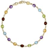 14k Gold Multi-Color Gemstone 7 in. Bracelet, w  Brilliant Cut Amethyst, Citrine, Garnet, Peridot,...