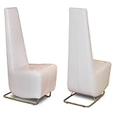 2 White Croc Patterned Vinyl Tall Chairs By Diamond