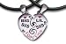 Big Sis & Lil Sis Heart Pendant Necklaces with chains. Pewter (2) piece set with PVC ropes are a great gift idea for an older big sister or a younger little sister! (Broken Heart Friendship jewelry design - Sister jewelry / sister gifts)