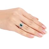 Sterling Silver 7/8 CT TGW Created Emerald 0.06 CT TDW Diamond Cocktail Ring (H-I, I3)