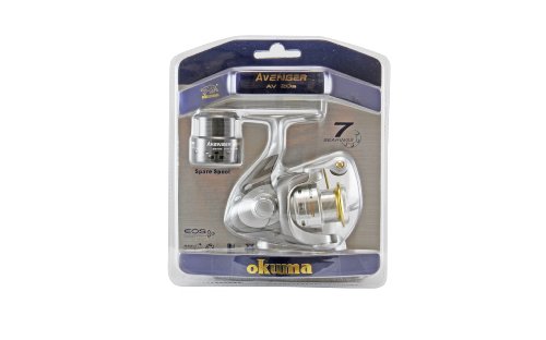 Okuma Fishing AV-20a-CL Avenger Series Spinning Reel Clam Pack (Small, Silver)