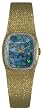 Longines Vintage 14k Solid Gold & Diamond Womens Watch - Blue Mosaic Dial - 1970's