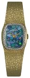 Longines Vintage 14k Solid Gold & Diamond Womens Watch - Blue Mosaic Dial - 1970's