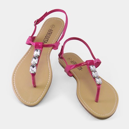 Sweet T-strap Women Sandal-Peachblow US08