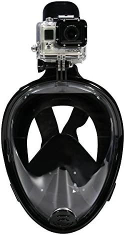 DRIFT Direct Full Dry Snorkel Mask for Gopro Xiaomi Yi Camera Diving Set (Black, L/XL)