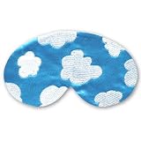 Satin Eye Shades BLUE W CLOUDS Meditation Travel Sleep Mask