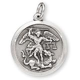 Sterling Silver St Michael Medal and 20-inch Chain