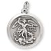 Sterling Silver St Michael Medal and 20-inch Chain