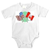 Onesie with flags, Canada, American, multinational