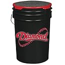 Diamond 6-Gallon Ball Bucket with Lid, Black