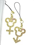 ディズニー『ミッキー＆ミニー』♂♀ペアストラップ《GD/PK》2個セット!